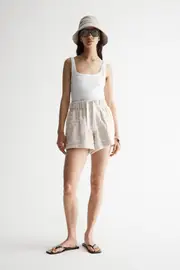 Monogram Towelling Short Ecru Size 4 | Elka Collective