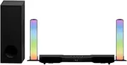 Laser RGB Gaming Soundbar with Subwoofer 2.1ch | 30W Audio, Bluetooth 5.3, HDMI eARC, USB, AUX | Remote Included | Works with TV, PC, Xbox, PS5, Switch