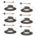EnviroLite Recessed Lighting Trims 5"/6" Selectable CCT Dimmable LED Bronze 6 Pk