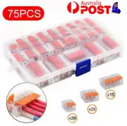 75x For Wago 221 Electrical Connectors Wire Block Clamp Terminal Cable Reusable