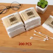 Double Head Wood Cotton Swab Women Makeup Lipstik Cotton Buds Tip Sticks Nose Ea