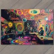 FLATCARD Bar Crazy Colorful Concert Crowd Psychedelic Street Art Illustration