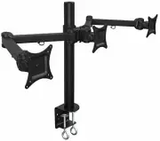 Mount-It! Triple Monitor Mount | 3 Monitor Desk Stand | Fits 19-24 Inch Screens