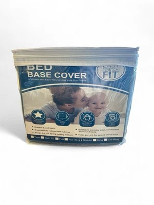 NWT Spring Spirit Bed Base Cover Queen Gray Easy Stretch Fit Bed Bug Proof