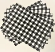 Platitudes Black White Buffalo Checkers Placemats Reversible Spring Set of 6