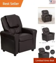Vana Kids Recliner - Plush Back, Headrest, Cup Holder - Supports up to 90 lbs.