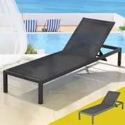Gardeon Sun Lounge Outdoor Lounger Patio Furniture Aluminium Wheels Pool