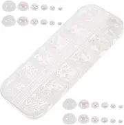 BESTYASH Flat Back Decorative Nail Pearls DIY Plastic Gems for Nail Art Unique Half Round Charms Easy to Use for Beginners Professionals
