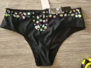 Gorgeous BOOHOO Jeweled Bedazzled Bikini Bottoms NWT Black Size 10