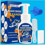 [Balldanlu] White Shoe Cleaner Kit, 6.76 Oz Sneaker Cleaner Kit with Brush and Towel, No-Rinse Foam Shoe Cleaner, Shoe Cleaner Kit for White Shoes, Leather, Canvas, Knit, Boots, Fabric, Tennis, Blue,