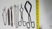 Lab Tools Tongs / Scoop / Spatulas / Clamp/ microscale medicine spoon (9 pieces)