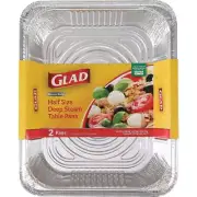 Glad Half Size Deep Steam Table Pan (2-Count) BBP19935 Glad BBP19935 Aluminum