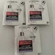 3X Loreal Paris Revitalift 1.5% Pure Hyaluronic Plumping Serum 0.14 Oz Each