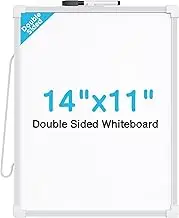 MaxGear Small Dry Erase Board, 14"x11" Double Sided Hanging Whiteboard for Wall, Mini White Board with a Black Dry Erase Marker, Portable Whiteboard for Planning Learning Writing Drawing Memo