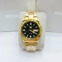 在飛比找蝦皮購物優惠-✨ SEIKO ✨  精工5號 金色x黑面機械自動錶 不用電