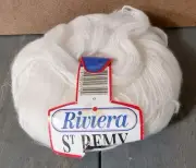 Riviera St Remy 227 Yarn Acrylic Mohair Wool Blend 1oz 146 Yards White