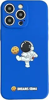 Yonds Queen for iPhone 15 Cute Case, Cool Cartoon Astronaut Space Planet Moon Design Stylish Soft TPU Bumper Shockproof Anti-Slip Protector Case (Blue Planet, iPhone 15)