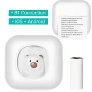 Mini BT Pocket Thermal Printer Photo Printer Compatible with Android or iOS S4Y9