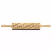 Folkroll dough roller Christmas tree rolling pin embossing roller pattern mot...