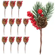12 Pcs Berry Garland Artificial Pine Cone Christmas Decorations Red Tree