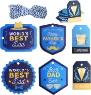 Father'S Day Gift Tags,60 Pcs Happy Father'S Day Hanging Paper Tags with String