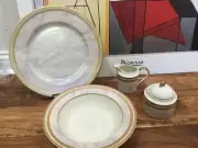 MIKASA "IVORY FLORENTINE" #L2210 GOLD ENCRUST CHINA -Hostess set serving set NIB