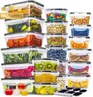 Food Storage Containers 52 Pcs BPA-Free Airtight Microwave Safe Labels Marker