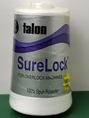 TALON SURELOCK 6000 YDS THREAD WHITE 100% SPUN POLYESTER FOR OVERLOCK MACHINES