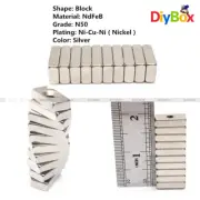 10PCS 20x10x5mm Super Strong Neodymium Block Magnete Hole Rare Earth N50 Grade