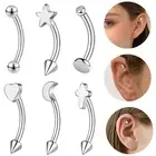 1 Pc Stainless Steel Eyebrow Ring Lip Ring Daith Helix Eyebrow Piercing Jewelry