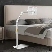 Ergonomic Reading Stand – Book & Tablet Floor Stand – 360° Rotatable, Height Adjustable 55-100 cm – Hands-Free for Bed, Office, KitchenWhite,One Size