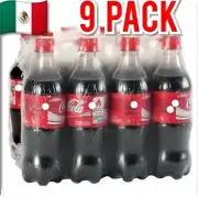 9 Pack Mexican Coca-Cola Cane Sugar Bottles 600ml Coke Hecho Mexico