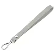 Leather Wristlet Strap for Purse, Clutch, Wallet(Silver Leather, Silver Clasp)