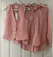 SEED Heritage NWT Sz 6 Waistcoat Peony & Lightly Worn Matching Shirt FREE POST!