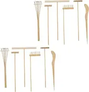 2 Sand Table Accessories Sandbox Tools Mini Sand Rake Sand for Garden Mini Zen Garden Zen Rakes Four Tine Desktop Rake Miniature Garden Decoration Desktop Zen Garden Tool Bamboo ERINGOGO