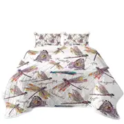 Drawing of Butterflies and Dragonflies Coverlet