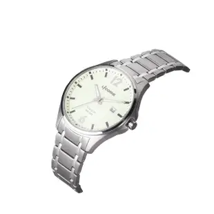 【LICORNE】抗 簡約時尚 藍寶石水晶玻璃 日期顯示 鈦金屬手錶-夜光綠色/40mm