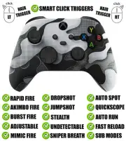 White Camo Silent Modz Smart Click Triggers Modded Controller for Xbox & PC