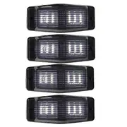 4pcs Smoked White Front Grill Light LED Marker Lamp for Man Truck Lorry Double Burner Indicator Light Black Smoked Shell