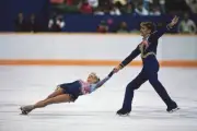 American figure skaters Peter Oppegard and Jill Watson competing a- Old Photo 2