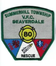 Summerhill Twp Volunteer Fire EMS Co. 80 Beaverdale PA Pennsylvania GRAY patch