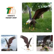 Bald Eagle Statue Outdoor Garden Sculpture Metal Yard Art Lawn Decorations,La...