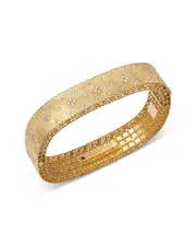 Roberto Coin 18K Yellow Gold Venetian Princess Diamond Square Bangle Bracelet