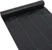 W-eed Membrane Roll 1m x 5m, W-eed Control Fabric Ground Cover, Anti-UV Breathable Heavy Duty Grass Barrier Fabric for Patios Garden Flower Beds Landscaping