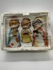 Vintage HOMCO Three Kings Wiseman Nativity Figurines Porcelain Kids 5503 Set /3