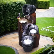 Solar Water Fountain Feature Garden Bird Bath Outdoor Pump Panel Battery