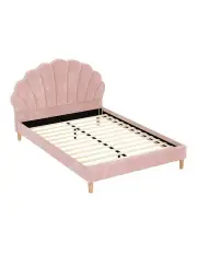 [Artiss] Scallop-Shape Double Size Bed Frame in Pink