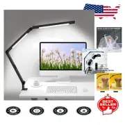 Modern Clamp LED Desk Lamp with Dual Light and Touch Control for Home Office