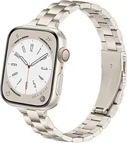 [WJK] Compatible with Apple Watch Band 38mm 40mm 41mm 42mm for Women Men, Thin Stainless Steel Metal Strap for Apple Watch Series 10 9 8 7 6 5 4 3 2 1 SE Ultra/Ultra 2, Multi Colors