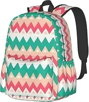 [vacsAX] Colour Curve Ripple Chart School Backpack Rucksack Large Capacity Back Pack with Front Pocket Lightweight School Bags